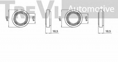 TREVI AUTOMOTIVE wb1325 -  Комплект подшипника ступицы колеса